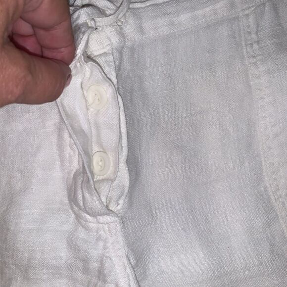 J❤️Li❤️ Linen Button Closure Drawstring Wide Leg Pockets Women’s Pants Size M - Picture 10 of 12